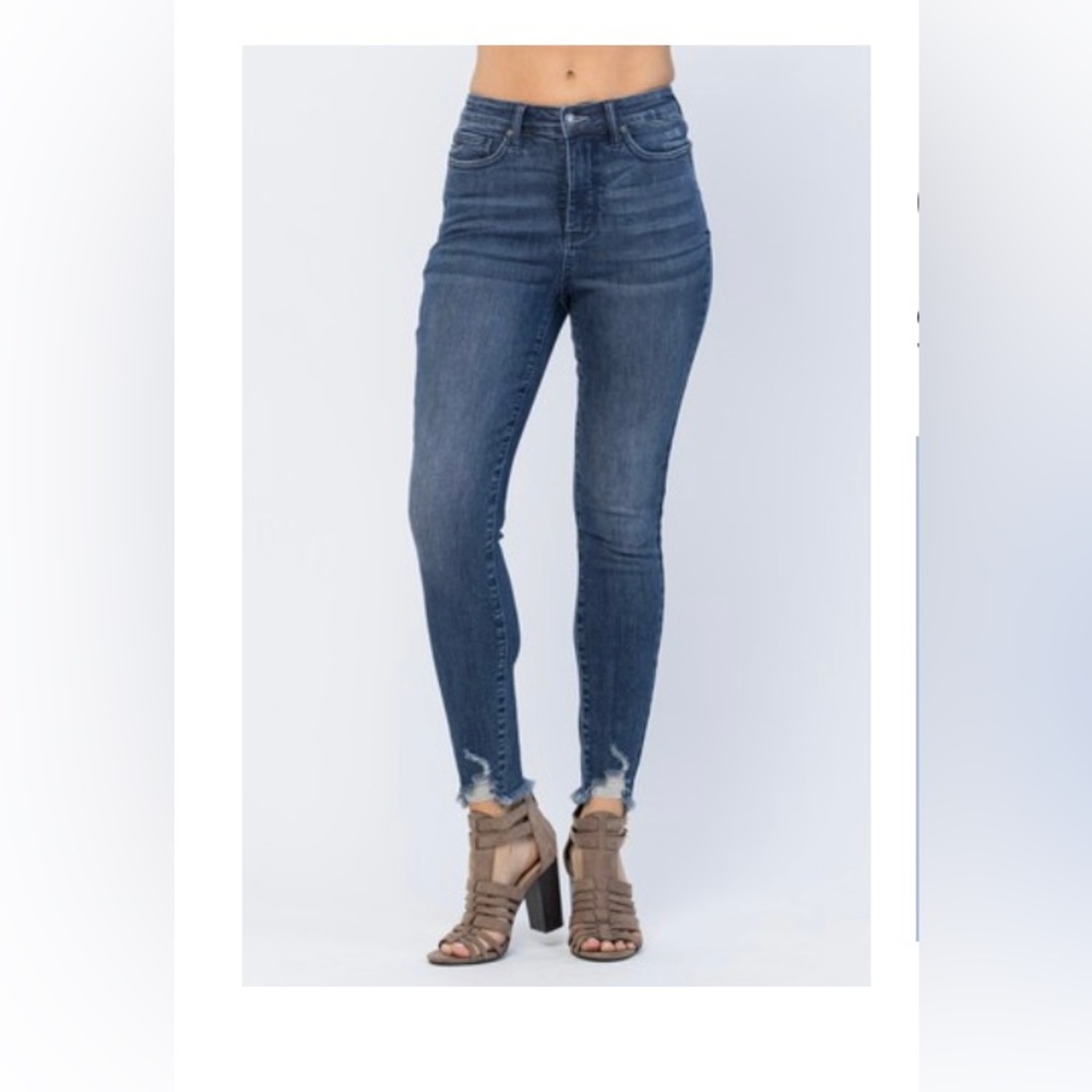 Judy Blue Raw Hem Tummy Control Skinny Jeans size 9/29
